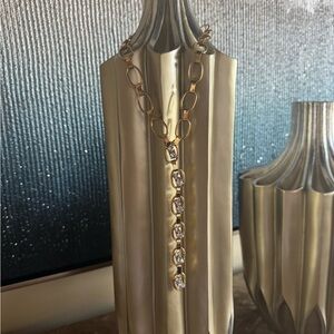 Yochi Elegant Gold Necklace with Crystal Accents